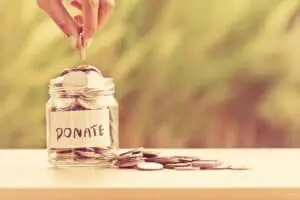 money being donated