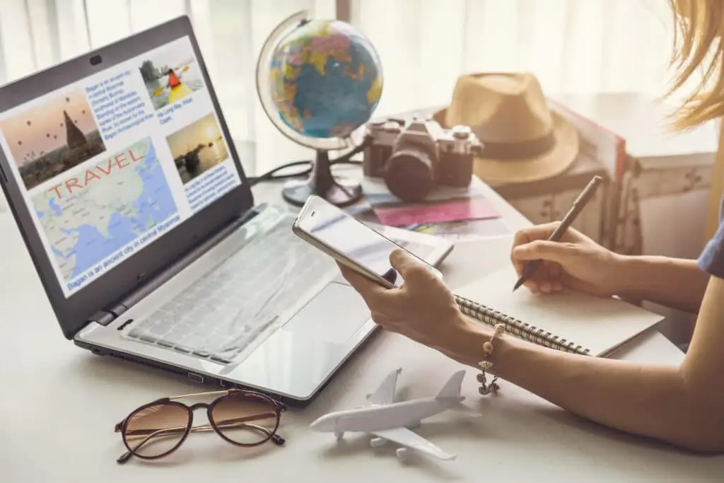Woman planning to travel
